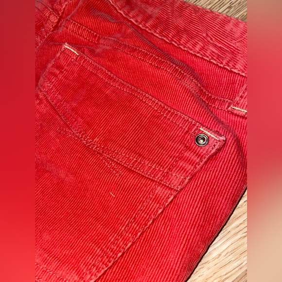 Gap real straight corduroy pants size 29 8 red orange flame pockets zip fly fall - Picture 5 of 11